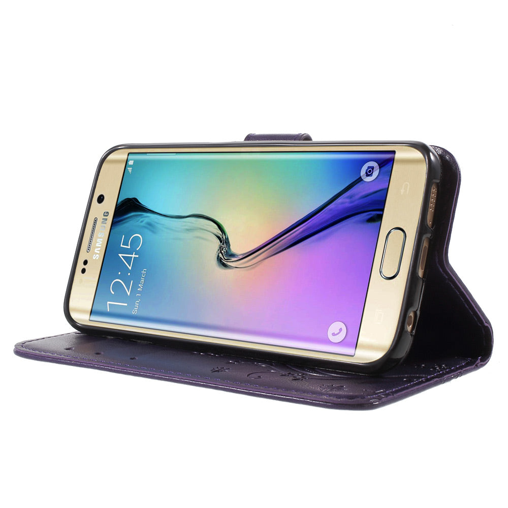 Butterfly Leather Wallet Cover for Samsung Galaxy S6 Edge G925