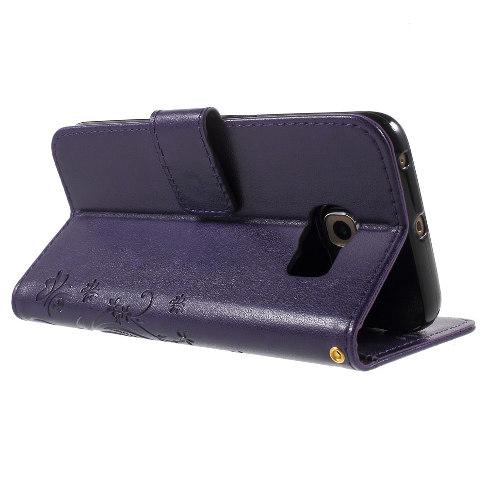 Butterfly Leather Wallet Cover for Samsung Galaxy S6 Edge G925