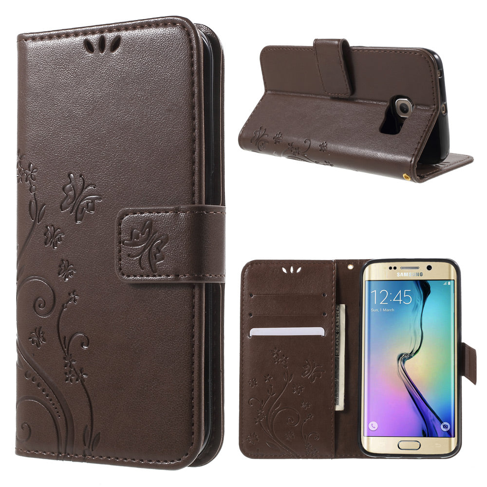 Butterfly Leather Wallet Cover for Samsung Galaxy S6 Edge G925