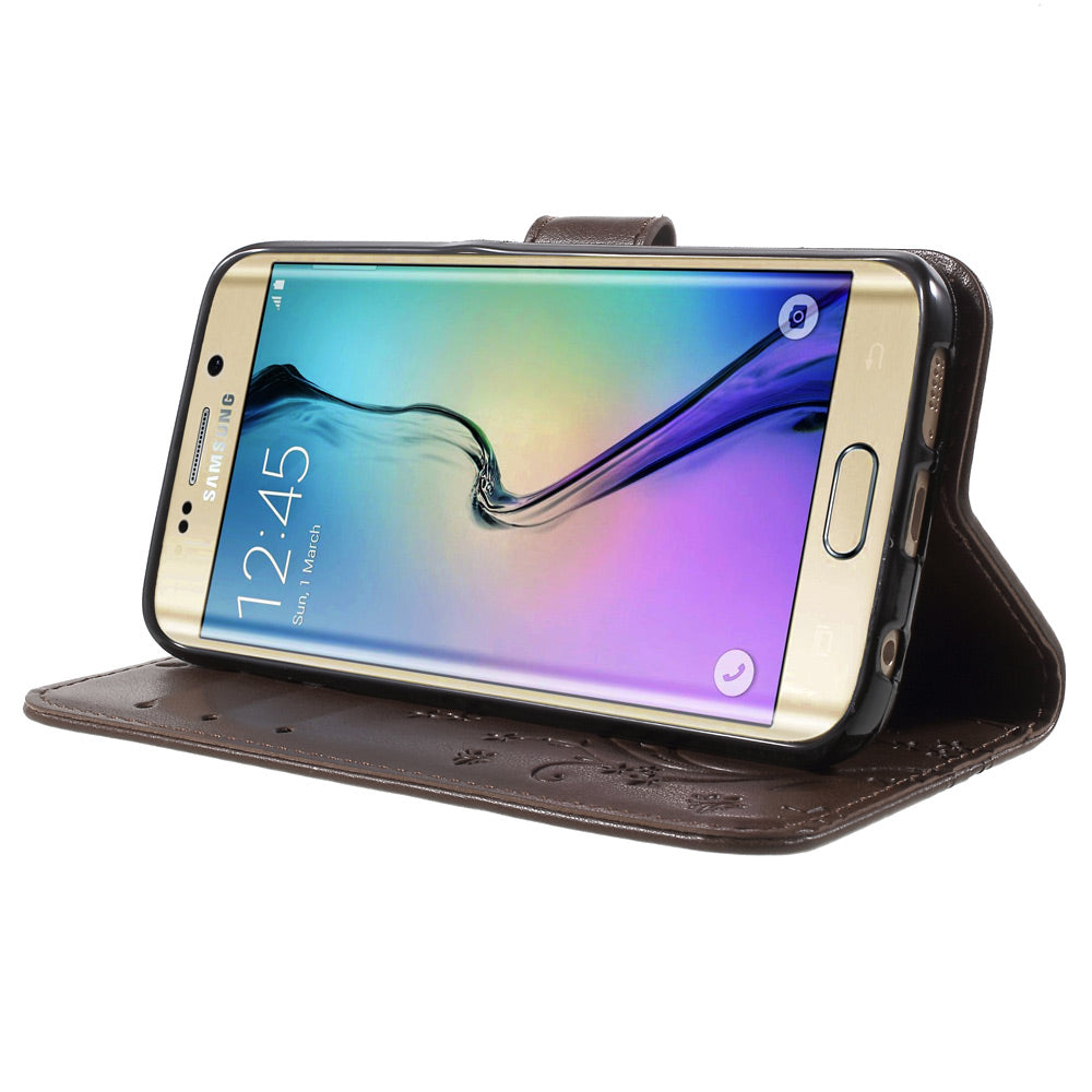 Butterfly Leather Wallet Cover for Samsung Galaxy S6 Edge G925