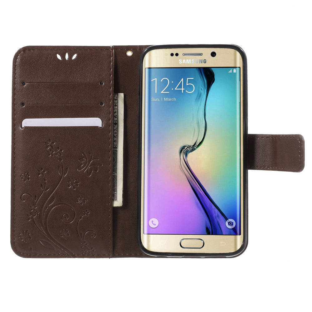 Butterfly Leather Wallet Cover for Samsung Galaxy S6 Edge G925
