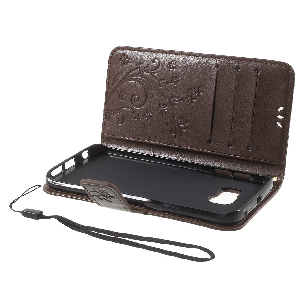 Butterfly Leather Wallet Cover for Samsung Galaxy S6 Edge G925