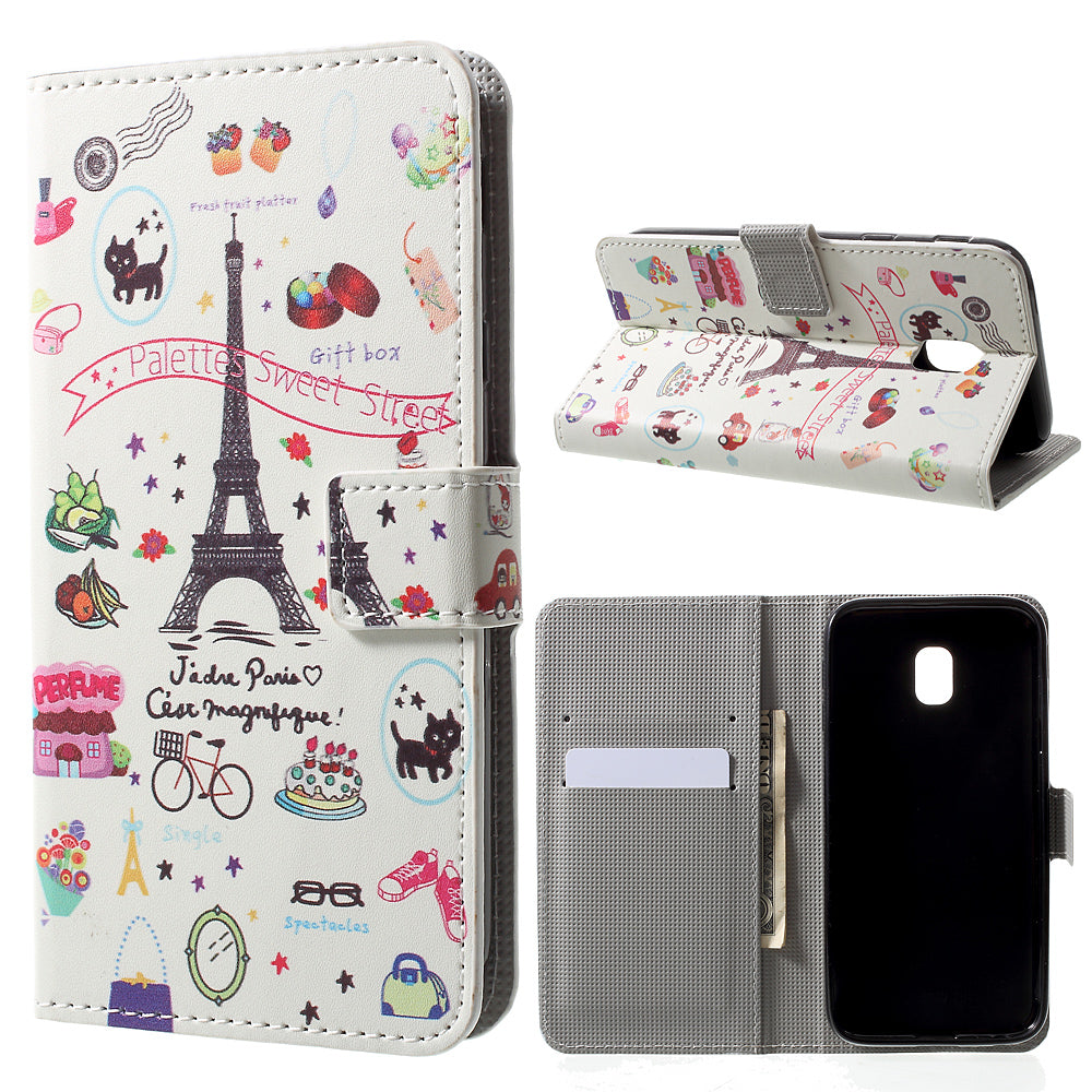 Patterned PU Leather Wallet Stand Phone Case for Samsung Galaxy J3 (2017) EU Version