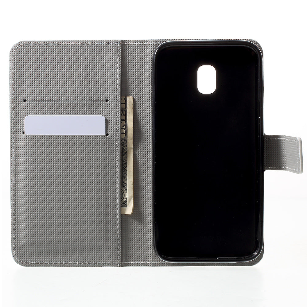 Patterned PU Leather Wallet Stand Phone Case for Samsung Galaxy J3 (2017) EU Version