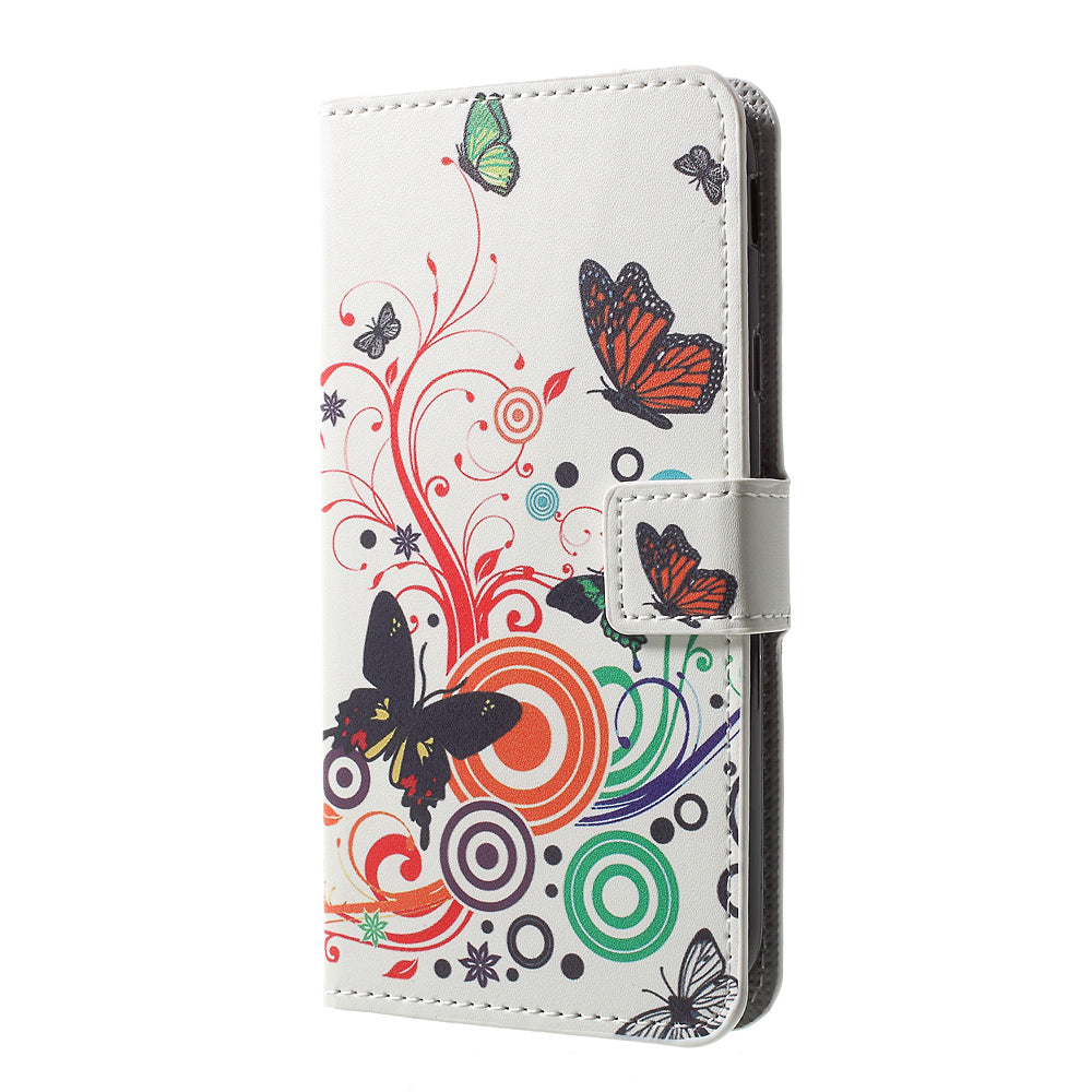 Patterned PU Leather Wallet Stand Phone Case for Samsung Galaxy J3 (2017) EU Version