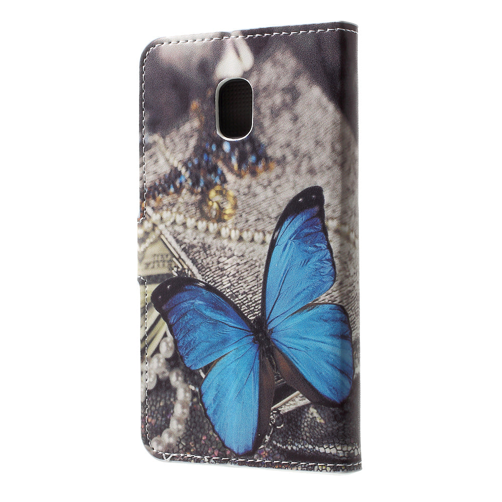 Patterned PU Leather Wallet Stand Phone Case for Samsung Galaxy J3 (2017) EU Version