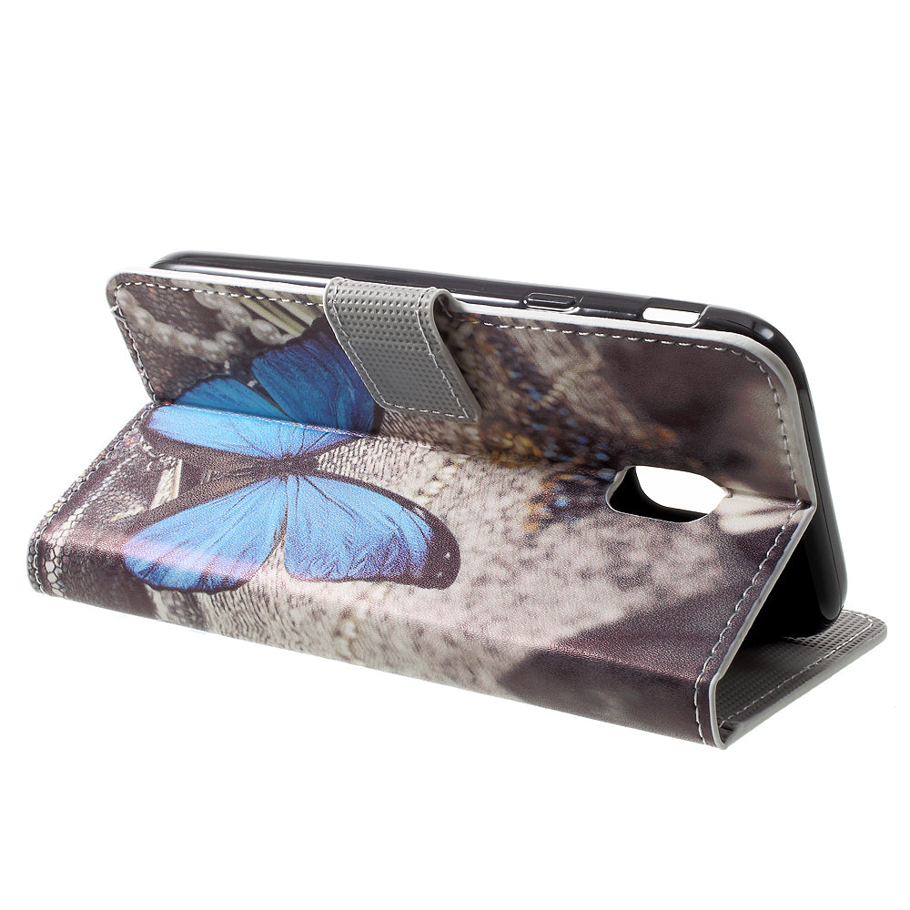 Patterned PU Leather Wallet Stand Phone Case for Samsung Galaxy J3 (2017) EU Version