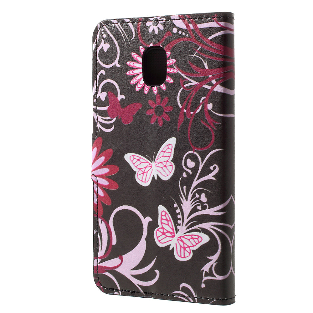 Patterned PU Leather Wallet Stand Phone Case for Samsung Galaxy J3 (2017) EU Version
