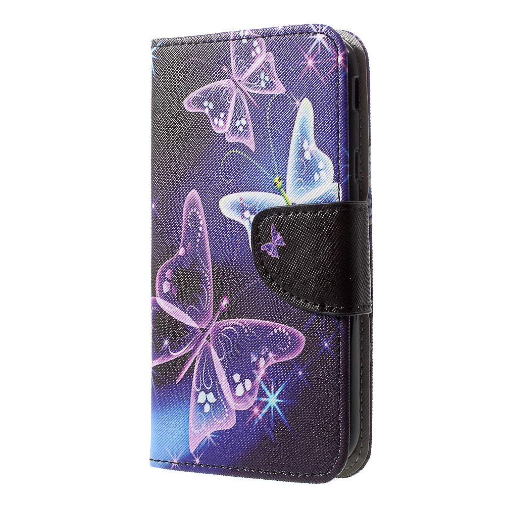 Patterned PU Leather Wallet Stand Phone Case for Samsung Galaxy J3 (2017) EU Version