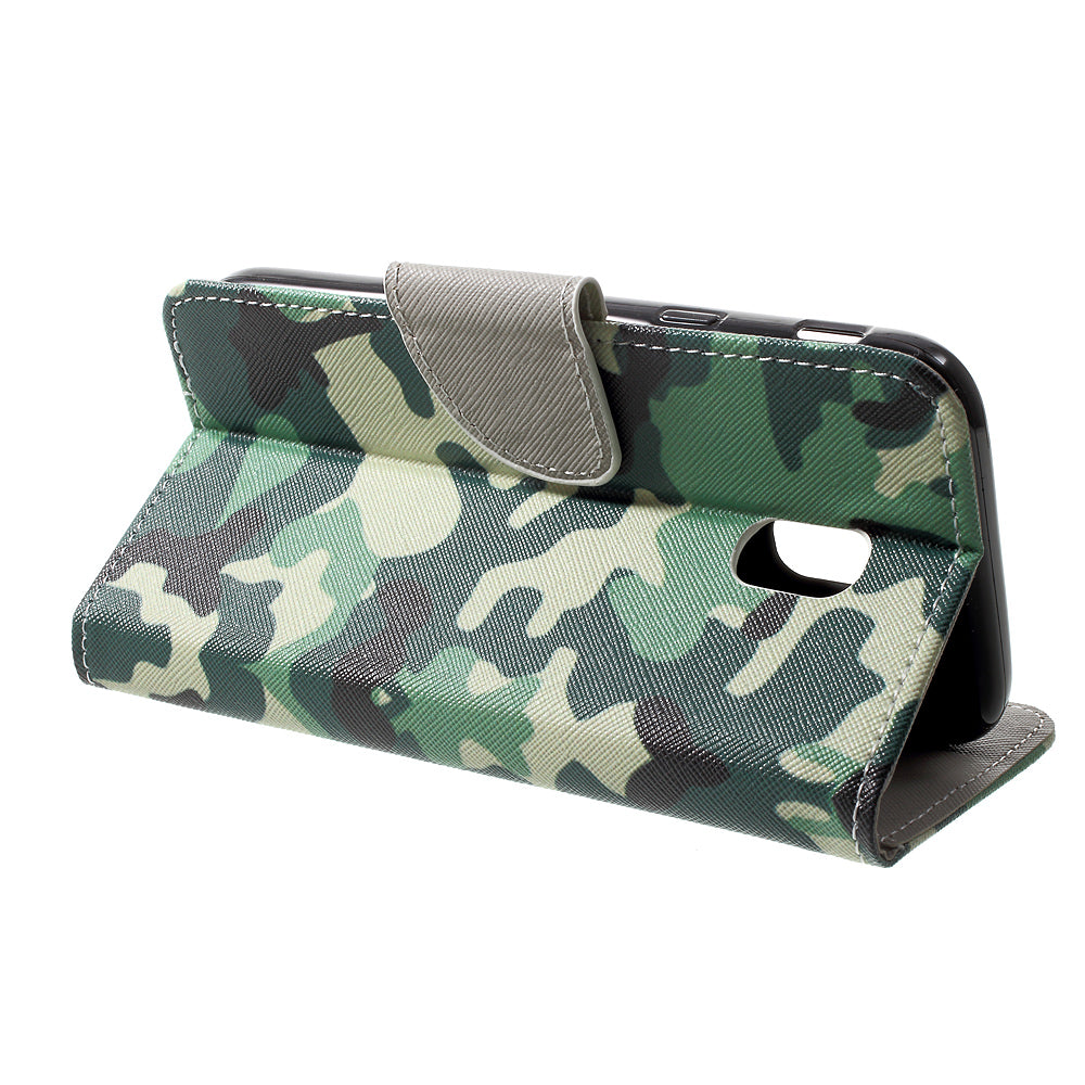 Patterned PU Leather Wallet Stand Phone Case for Samsung Galaxy J3 (2017) EU Version