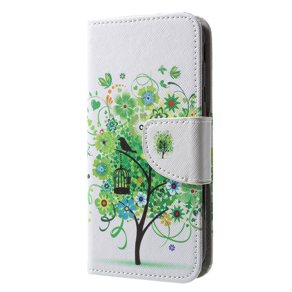 Patterned PU Leather Wallet Stand Phone Case for Samsung Galaxy J3 (2017) EU Version
