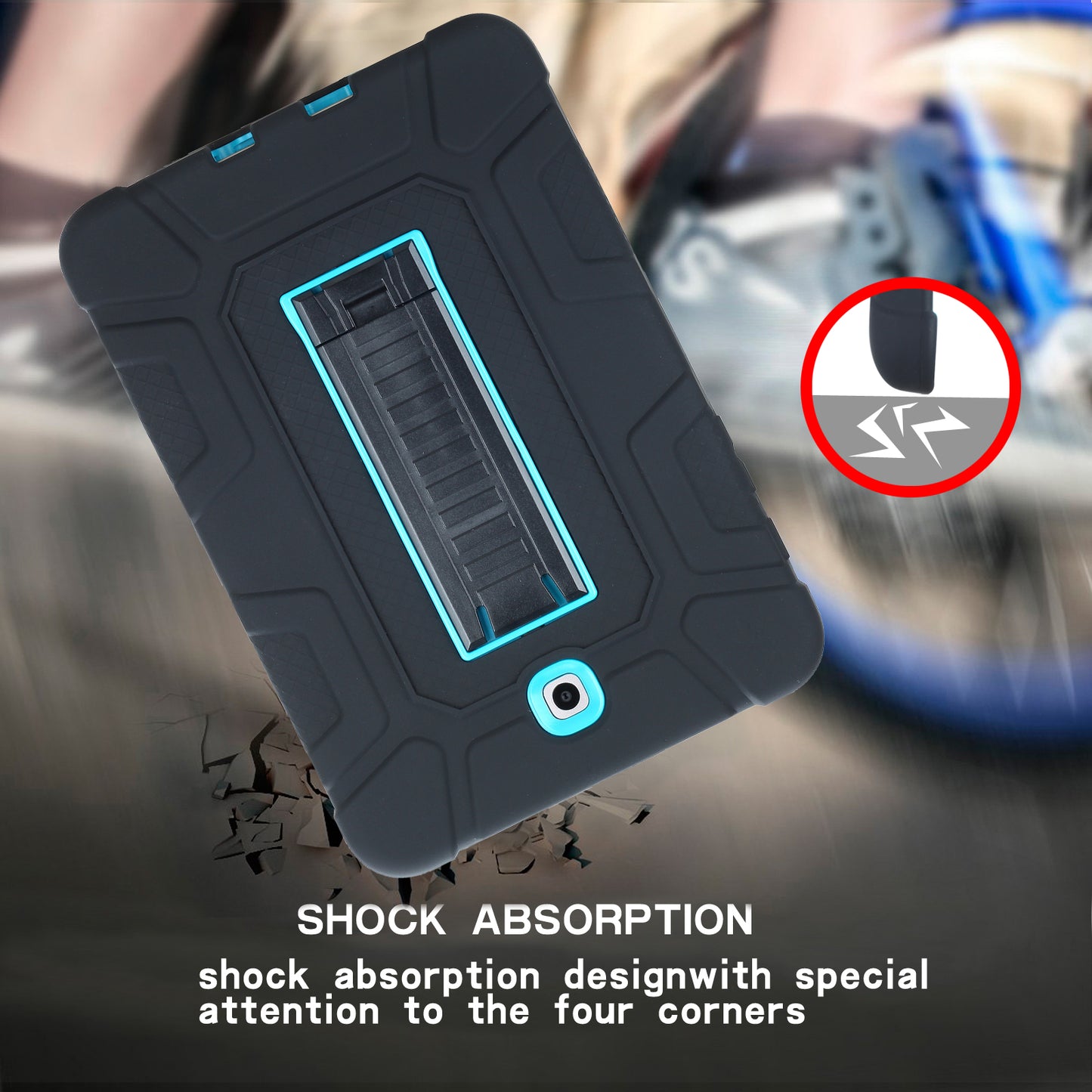 Shock Proof TPU + PC Hybrid Case with Kickstand for Samsung Galaxy Tab S2 8.0 T710 T715