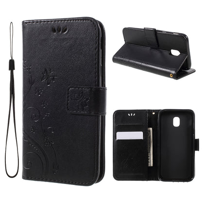 Imprint Flower Butterfly Pattern Wallet Leather Case for Samsung Galaxy J5 (2017) EU Version / J5 Pro (2017)