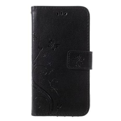 Imprint Flower Butterfly Pattern Wallet Leather Case for Samsung Galaxy J5 (2017) EU Version / J5 Pro (2017)