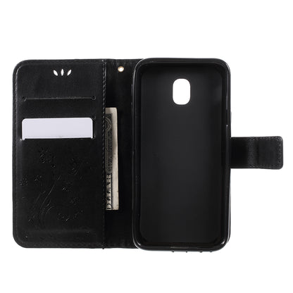 Imprint Flower Butterfly Pattern Wallet Leather Case for Samsung Galaxy J5 (2017) EU Version / J5 Pro (2017)