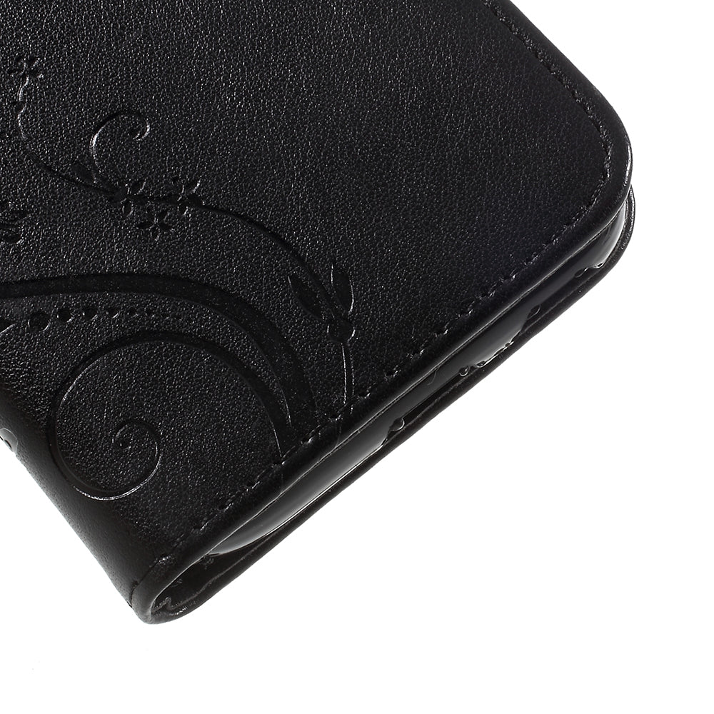 Imprint Flower Butterfly Pattern Wallet Leather Case for Samsung Galaxy J5 (2017) EU Version / J5 Pro (2017)