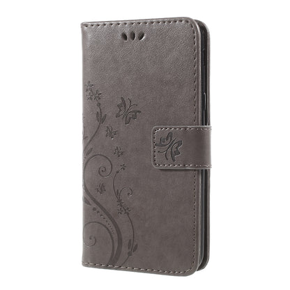 Imprint Flower Butterfly Pattern Wallet Leather Case for Samsung Galaxy J5 (2017) EU Version / J5 Pro (2017)