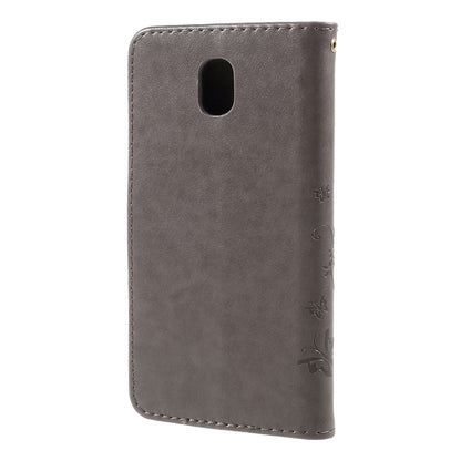Imprint Flower Butterfly Pattern Wallet Leather Case for Samsung Galaxy J5 (2017) EU Version / J5 Pro (2017)