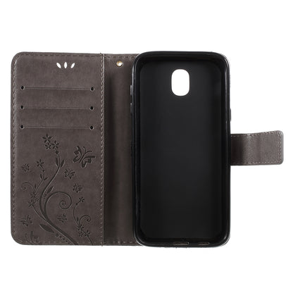 Imprint Flower Butterfly Pattern Wallet Leather Case for Samsung Galaxy J5 (2017) EU Version / J5 Pro (2017)