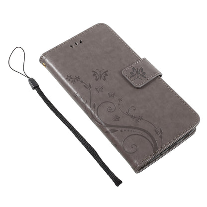 Imprint Flower Butterfly Pattern Wallet Leather Case for Samsung Galaxy J5 (2017) EU Version / J5 Pro (2017)