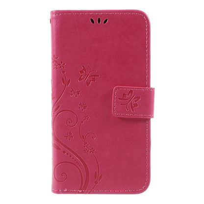 Imprint Flower Butterfly Pattern Wallet Leather Case for Samsung Galaxy J5 (2017) EU Version / J5 Pro (2017)