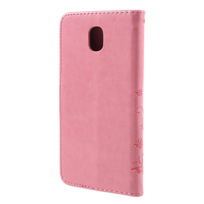 Imprint Flower Butterfly Pattern Wallet Leather Case for Samsung Galaxy J5 (2017) EU Version / J5 Pro (2017)