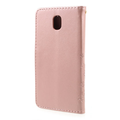 Imprint Flower Butterfly Pattern Wallet Leather Case for Samsung Galaxy J5 (2017) EU Version / J5 Pro (2017)