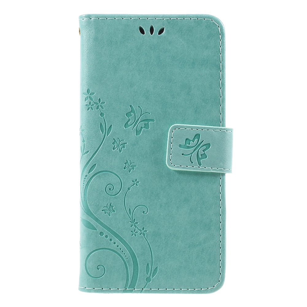 Imprint Flower Butterfly Pattern Wallet Leather Case for Samsung Galaxy J5 (2017) EU Version / J5 Pro (2017)