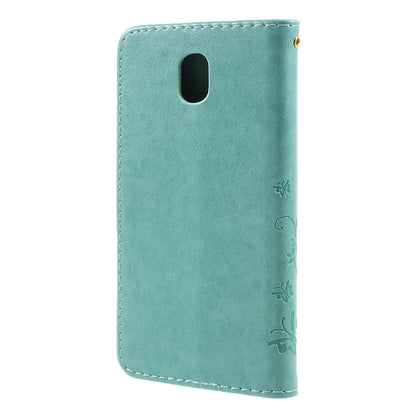 Imprint Flower Butterfly Pattern Wallet Leather Case for Samsung Galaxy J5 (2017) EU Version / J5 Pro (2017)