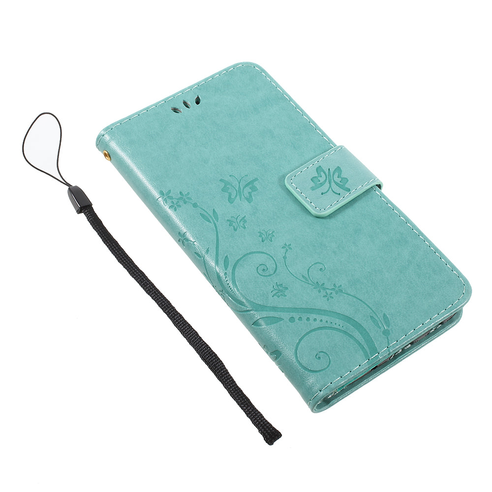 Imprint Flower Butterfly Pattern Wallet Leather Case for Samsung Galaxy J5 (2017) EU Version / J5 Pro (2017)
