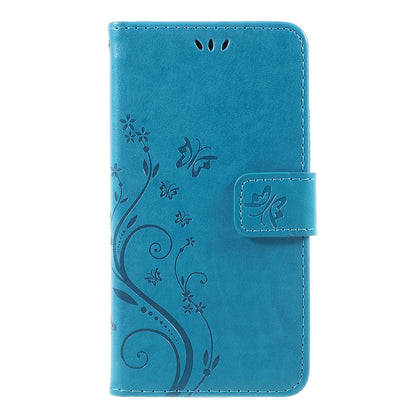 Imprint Flower Butterfly Pattern Wallet Leather Case for Samsung Galaxy J5 (2017) EU Version / J5 Pro (2017)