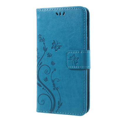 Imprint Flower Butterfly Pattern Wallet Leather Case for Samsung Galaxy J5 (2017) EU Version / J5 Pro (2017)