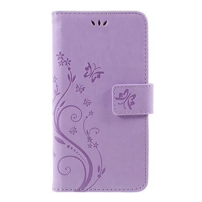 Imprint Flower Butterfly Pattern Wallet Leather Case for Samsung Galaxy J5 (2017) EU Version / J5 Pro (2017)