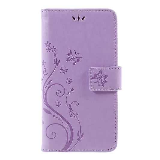 Imprint Flower Butterfly Pattern Wallet Leather Case for Samsung Galaxy J5 (2017) EU Version / J5 Pro (2017)