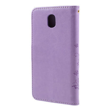 Imprint Flower Butterfly Pattern Wallet Leather Case for Samsung Galaxy J5 (2017) EU Version / J5 Pro (2017)