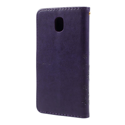 Imprint Flower Butterfly Pattern Wallet Leather Case for Samsung Galaxy J5 (2017) EU Version / J5 Pro (2017)