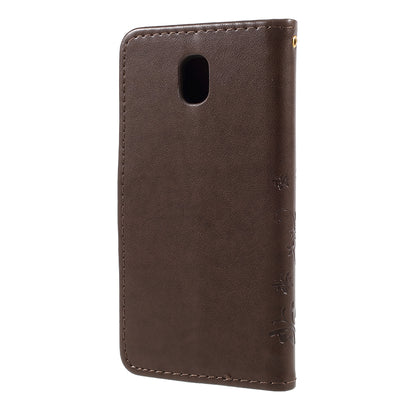 Imprint Flower Butterfly Pattern Wallet Leather Case for Samsung Galaxy J5 (2017) EU Version / J5 Pro (2017)