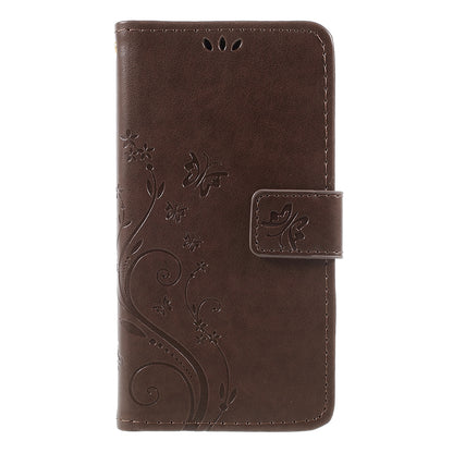Imprint Flower Butterfly Pattern Wallet Leather Case for Samsung Galaxy J5 (2017) EU Version / J5 Pro (2017)