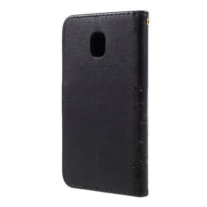 Imprint Flower Butterfly Pattern Wallet Stand Leather Case for Samsung Galaxy J3 (2017) EU Version / J3 Pro (2017)