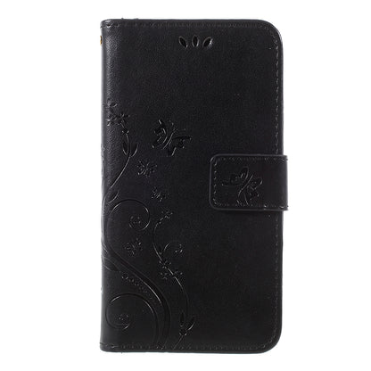 Imprint Flower Butterfly Pattern Wallet Stand Leather Case for Samsung Galaxy J3 (2017) EU Version / J3 Pro (2017)