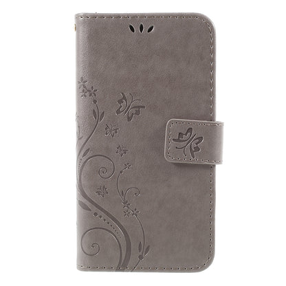 Imprint Flower Butterfly Pattern Wallet Stand Leather Case for Samsung Galaxy J3 (2017) EU Version / J3 Pro (2017)