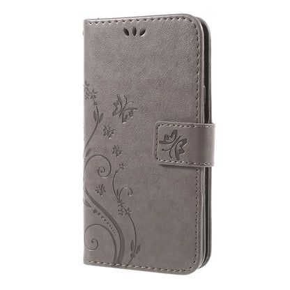 Imprint Flower Butterfly Pattern Wallet Stand Leather Case for Samsung Galaxy J3 (2017) EU Version / J3 Pro (2017)