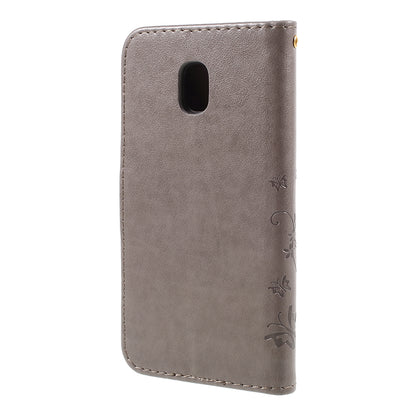 Imprint Flower Butterfly Pattern Wallet Stand Leather Case for Samsung Galaxy J3 (2017) EU Version / J3 Pro (2017)
