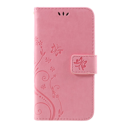 Imprint Flower Butterfly Pattern Wallet Stand Leather Case for Samsung Galaxy J3 (2017) EU Version / J3 Pro (2017)