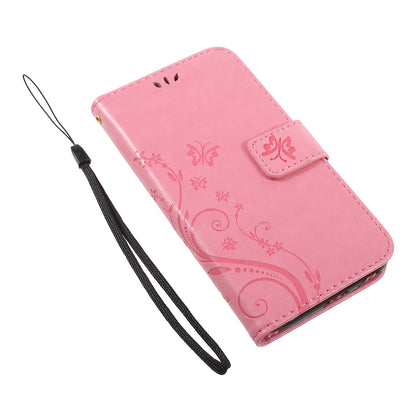Imprint Flower Butterfly Pattern Wallet Stand Leather Case for Samsung Galaxy J3 (2017) EU Version / J3 Pro (2017)