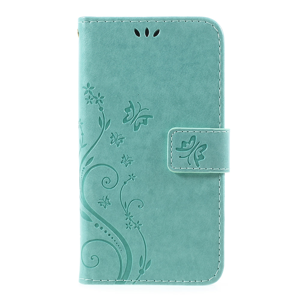 Imprint Flower Butterfly Pattern Wallet Stand Leather Case for Samsung Galaxy J3 (2017) EU Version / J3 Pro (2017)