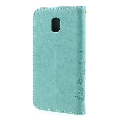 Imprint Flower Butterfly Pattern Wallet Stand Leather Case for Samsung Galaxy J3 (2017) EU Version / J3 Pro (2017)