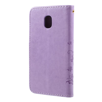 Imprint Flower Butterfly Pattern Wallet Stand Leather Case for Samsung Galaxy J3 (2017) EU Version / J3 Pro (2017)