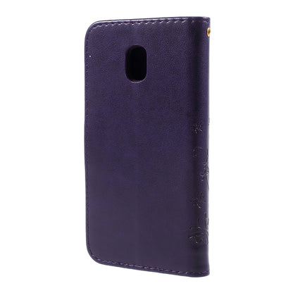 Imprint Flower Butterfly Pattern Wallet Stand Leather Case for Samsung Galaxy J3 (2017) EU Version / J3 Pro (2017)