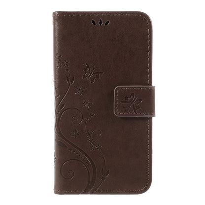 Imprint Flower Butterfly Pattern Wallet Stand Leather Case for Samsung Galaxy J3 (2017) EU Version / J3 Pro (2017)